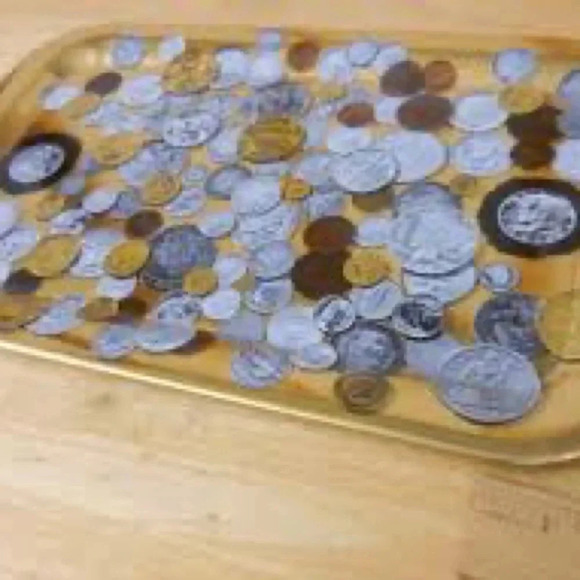 First National Bank Metal Tray Pictures of Coins/Money ~ 14" x 9" Illinois 1968 - Picture 3 of 9